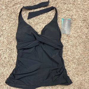 NWT Profile by Gottex black tankini swimwear size 10